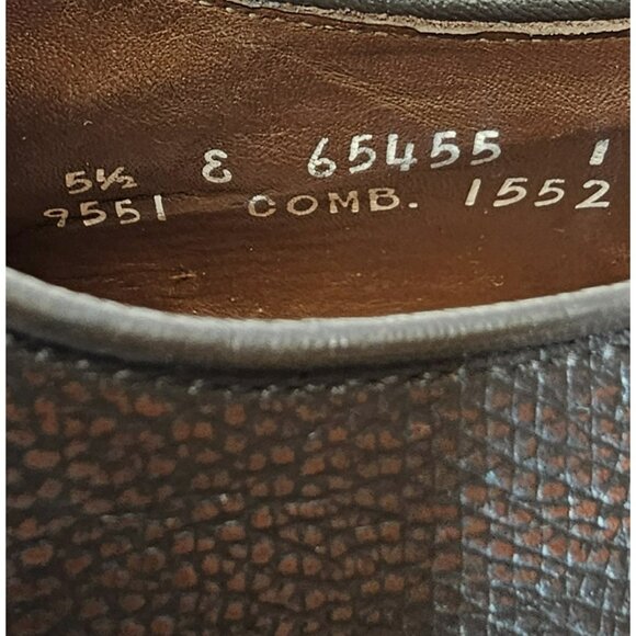 Allen Edmonds Men\'s Leeds Dark Brown Pebbled  Oxfords Dress Shoes Size 5.5E main image 12